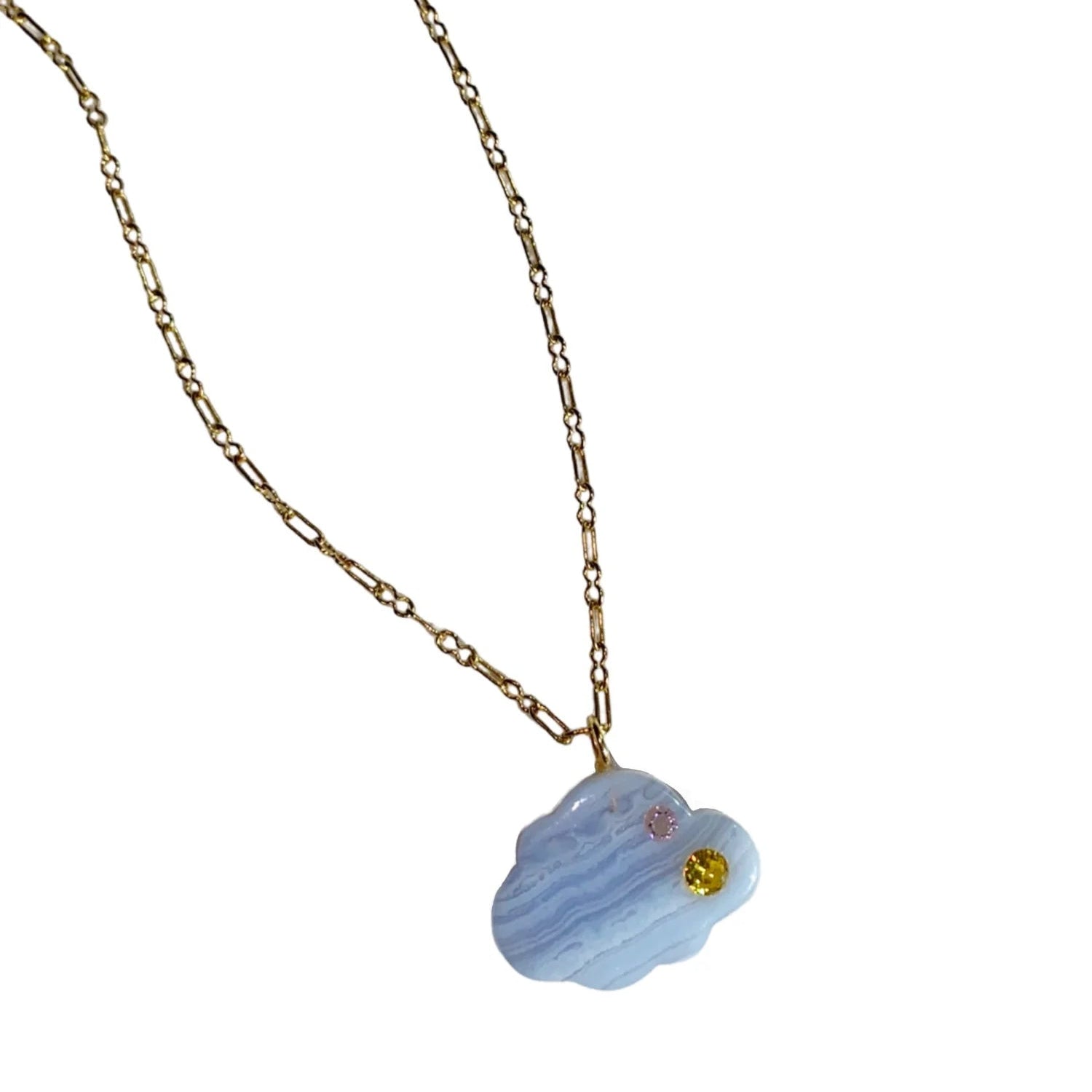 Cloudy with a Chance of Sparkle Necklace in Blue Lace