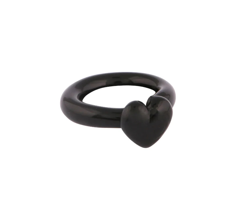 Black XL Love Glass Ring