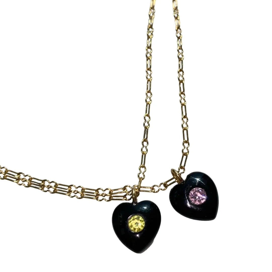 Midnight Sweet Nothing Necklace (Lemon Gem)