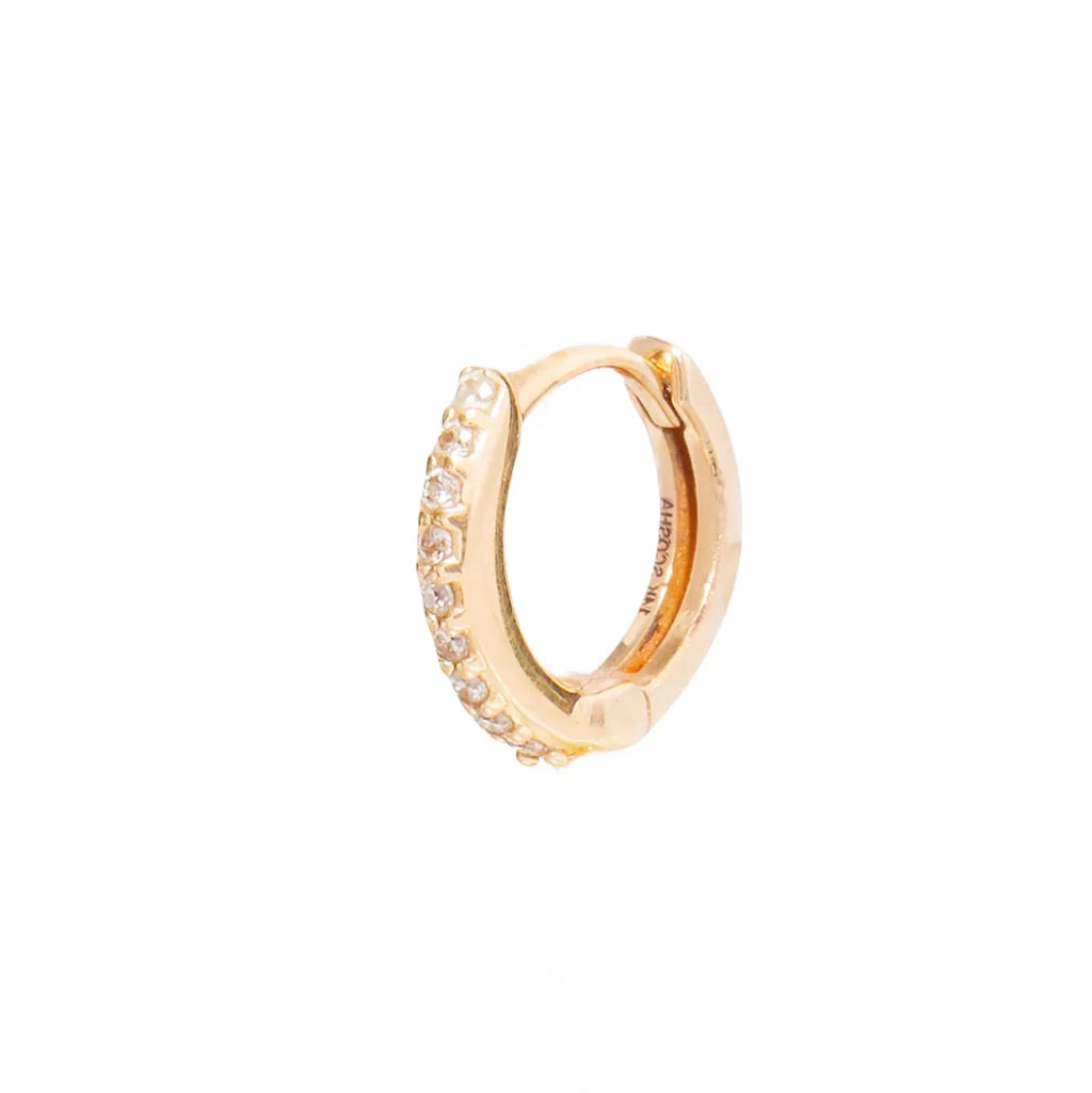 14k Diamond Hinge Mini Hoop