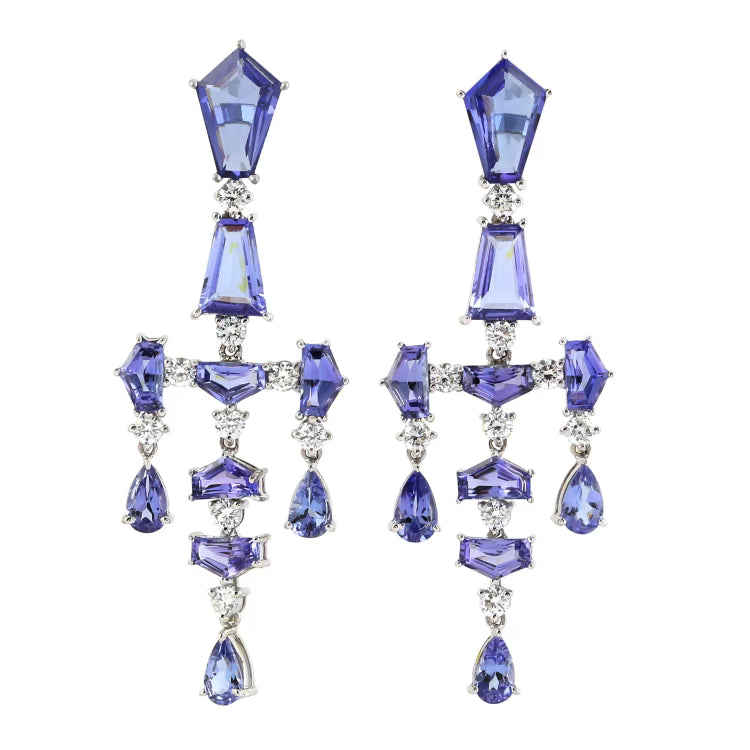 Tanzanite & Diamond Chandelier Earrings
