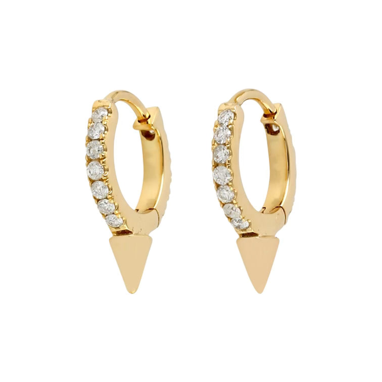 Diamond Spike Hinge Hoops