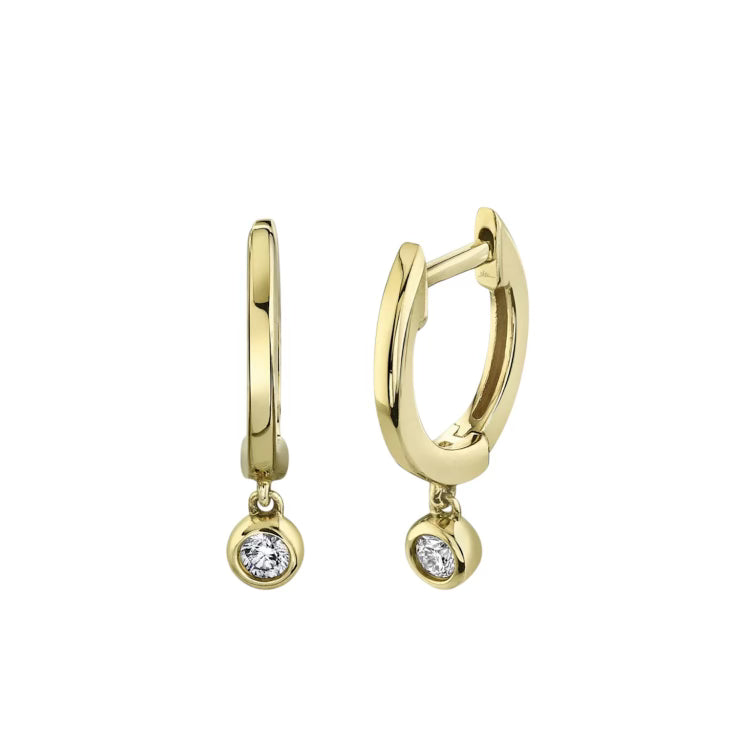Diamond Bezel Huggie Earrings