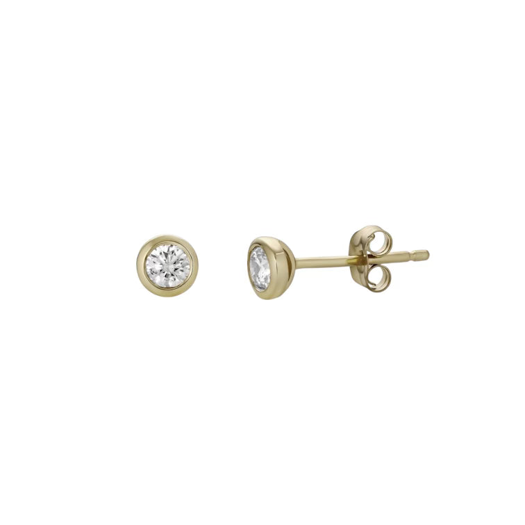 Diamond Bezel Stud Earrings