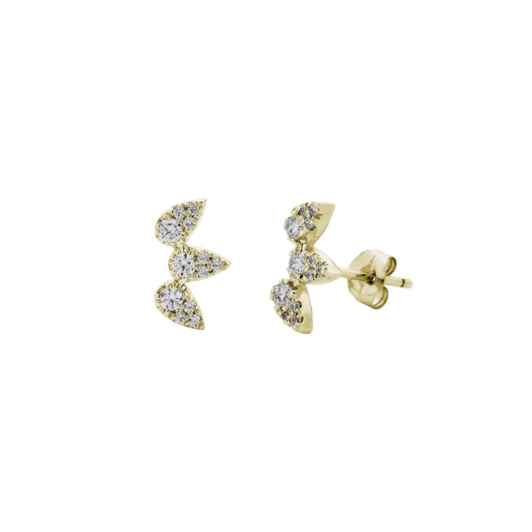 3 Pear Stud Earrings