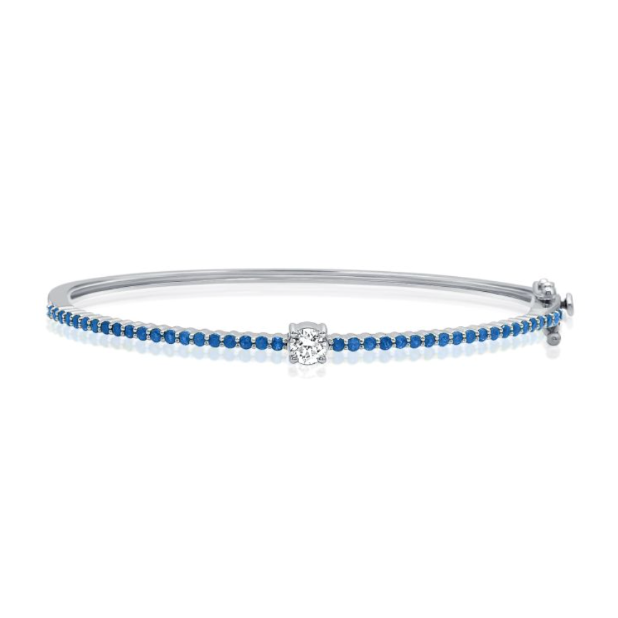 Diamond and Sapphire Fashion Bangle