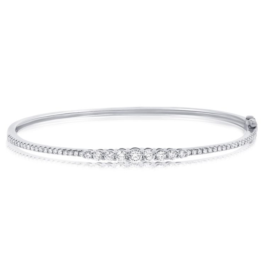 White Gold and Diamond Fashion Bangle