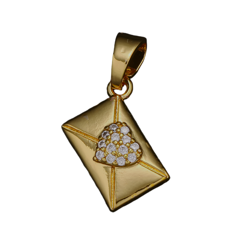 Diamond Heart Envelope Charm
