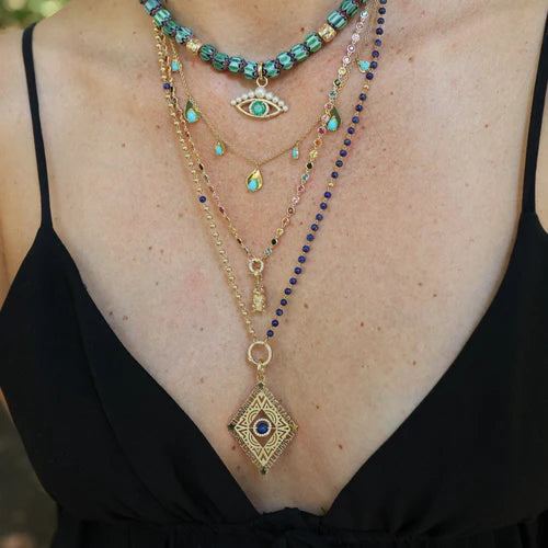 Beaded Lapis Bubbles Necklace