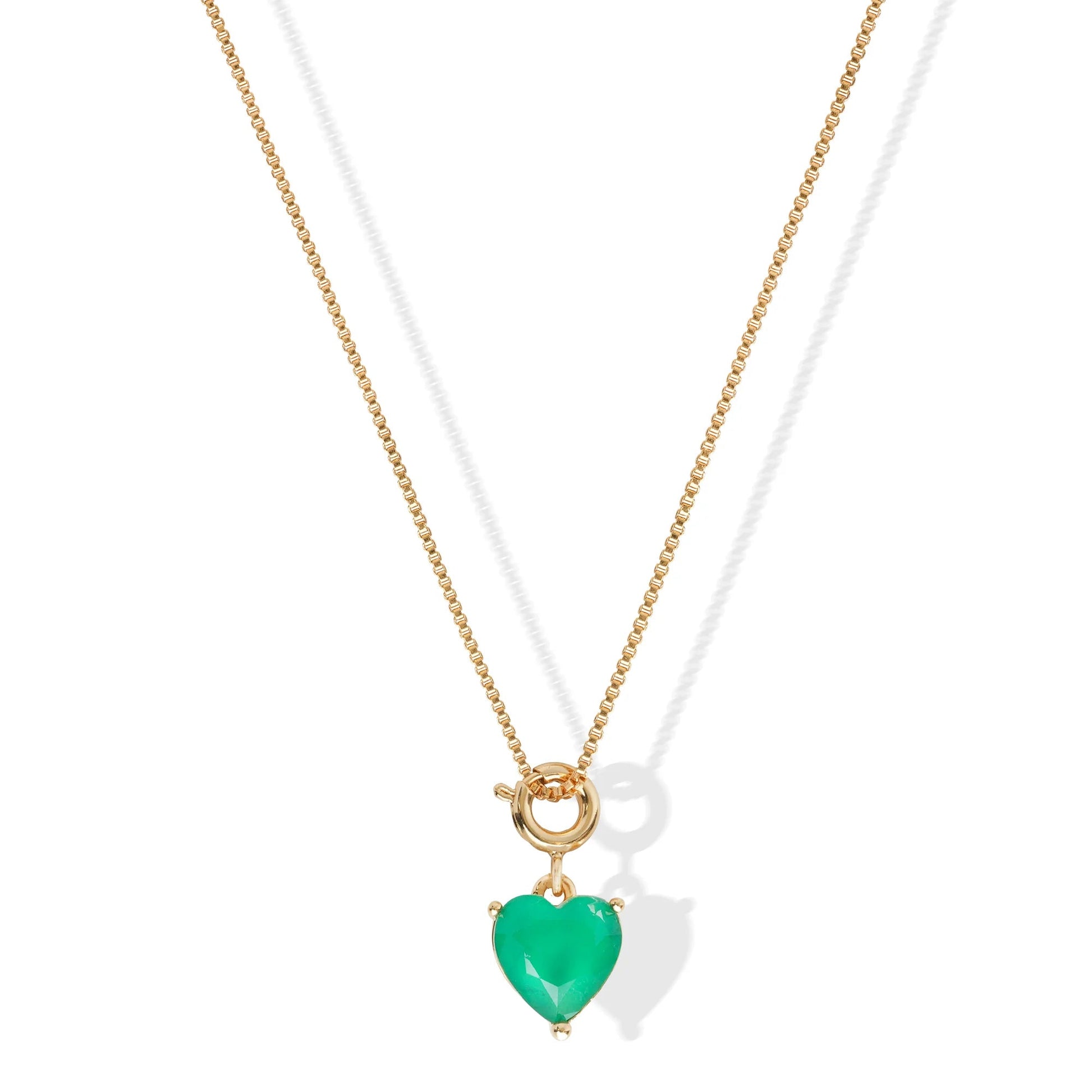 Forever Yours Charm Necklace - Clover Green