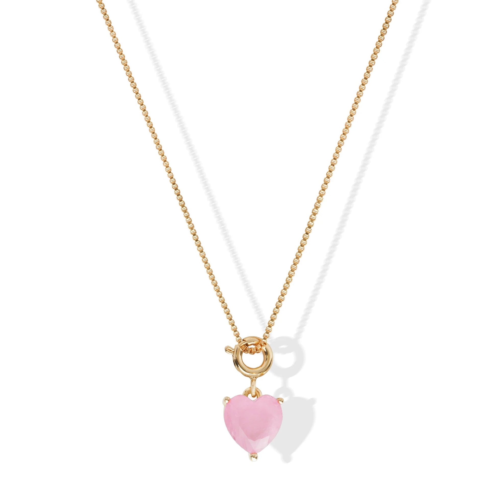 Forever Yours Charm Necklace - Baby pink