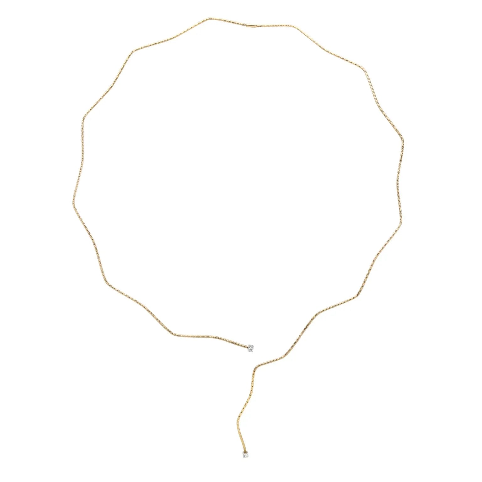 Wave Open Necklace with Diamond