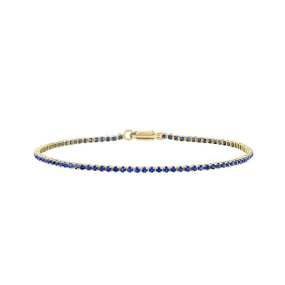 Blue Sapphire Micro Tennis Bracelet 1.6