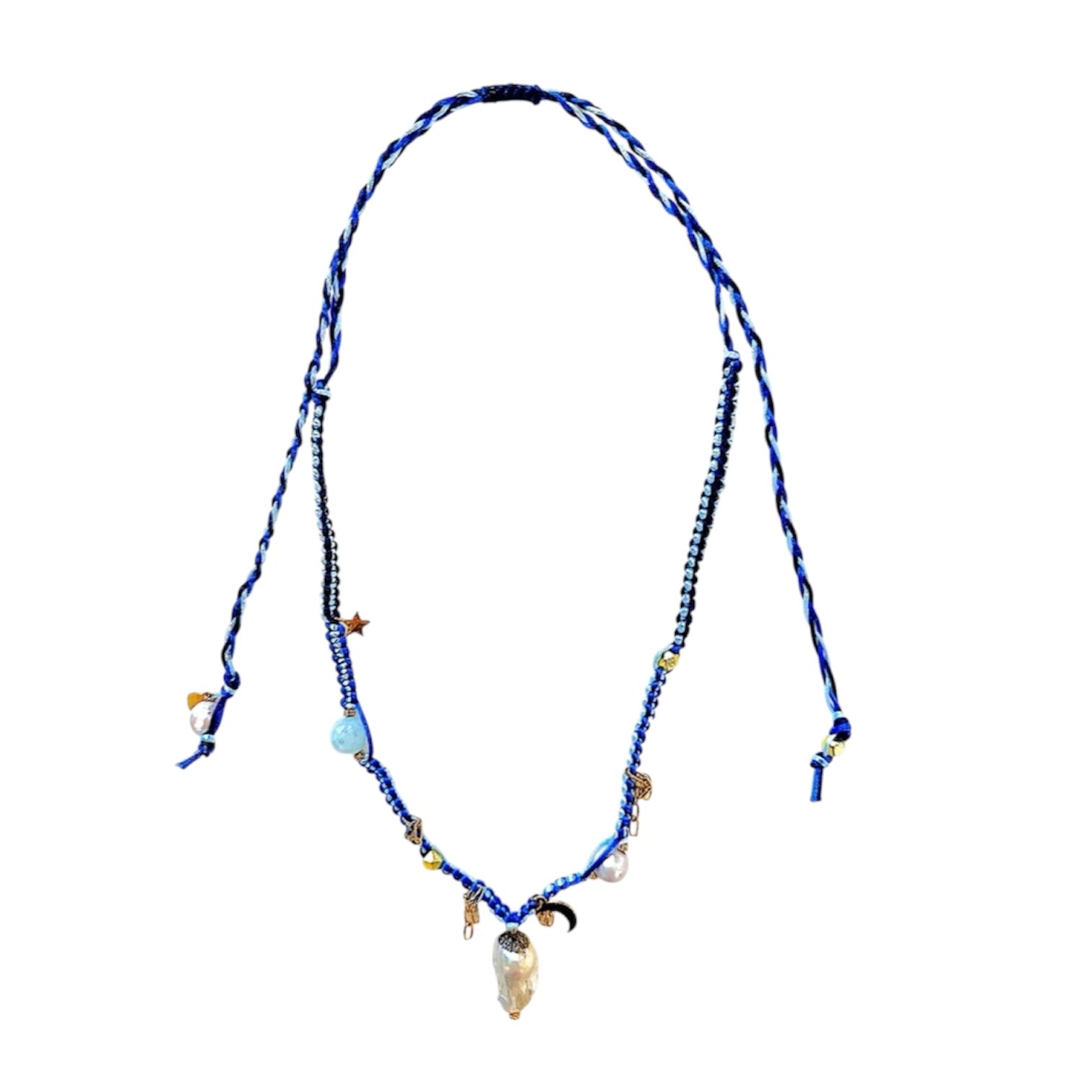 Blue Sky Diamond Dagger Necklace