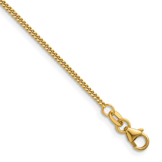 Polished 1.6mm Solid Curb Chain