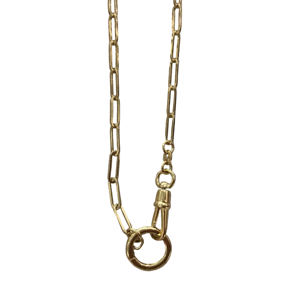 Rectangle Link Chain Necklace with Toggle Clasp