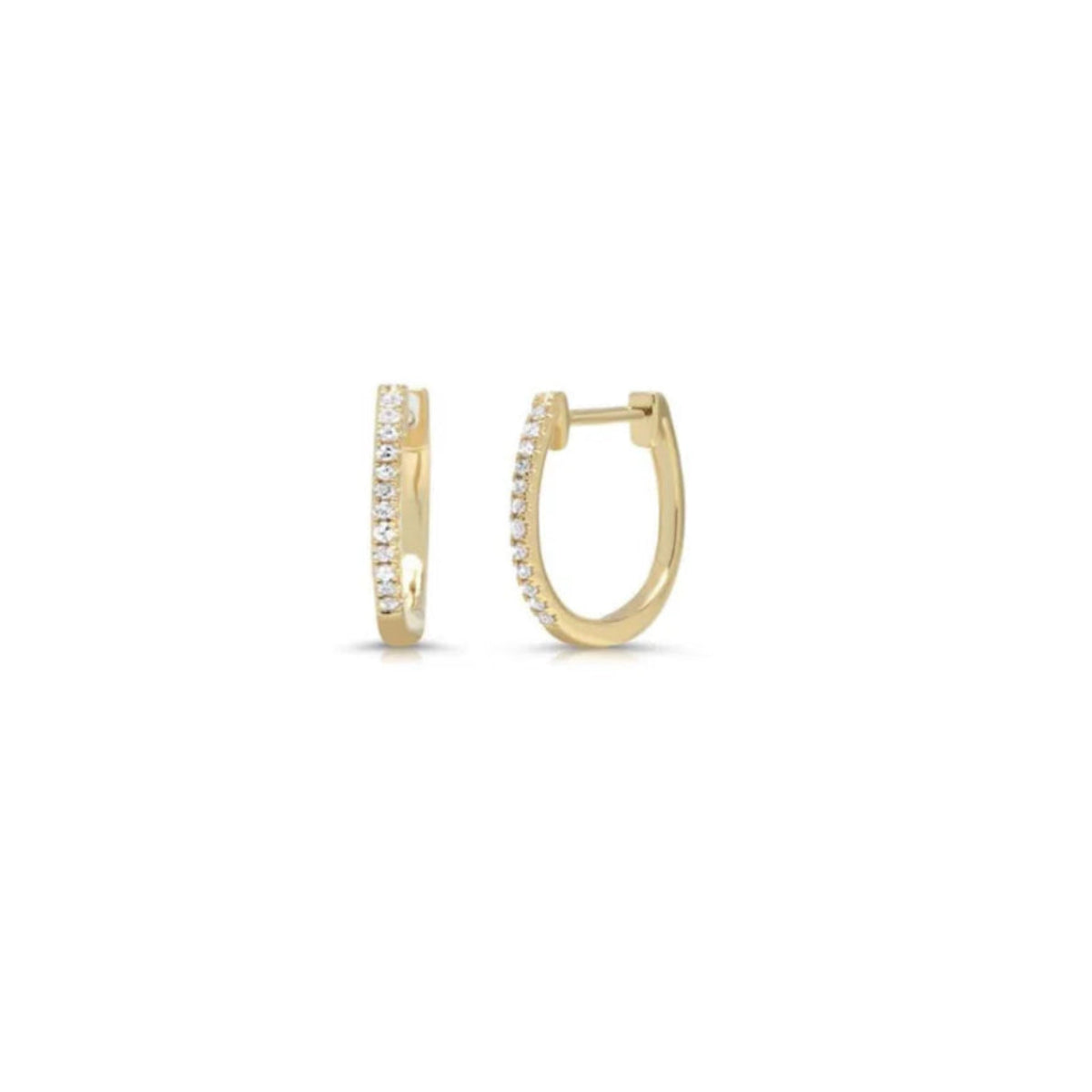 Gold Pave Huggies