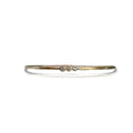 Three Diamond Hammered Bezel Bracelet - Yellow Gold