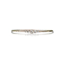 Five Diamond Hammered Bezel Bracelet - Yellow Gold