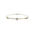Diamond Hammered Bezel Bracelet - Yellow Gold