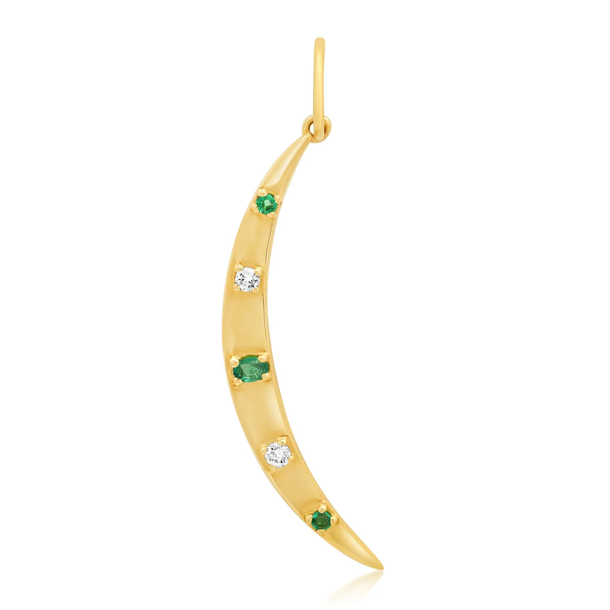 Emerald Crescent Moon Charm