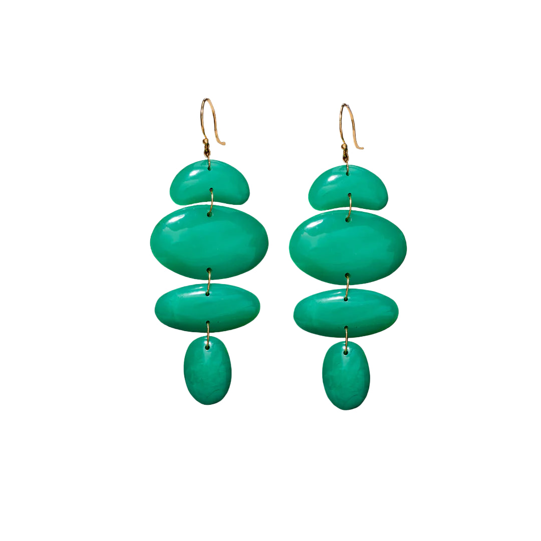 Oval Totem Chrysoprase Earring