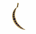 Blue & White Sapphire Crescent Moon Charm