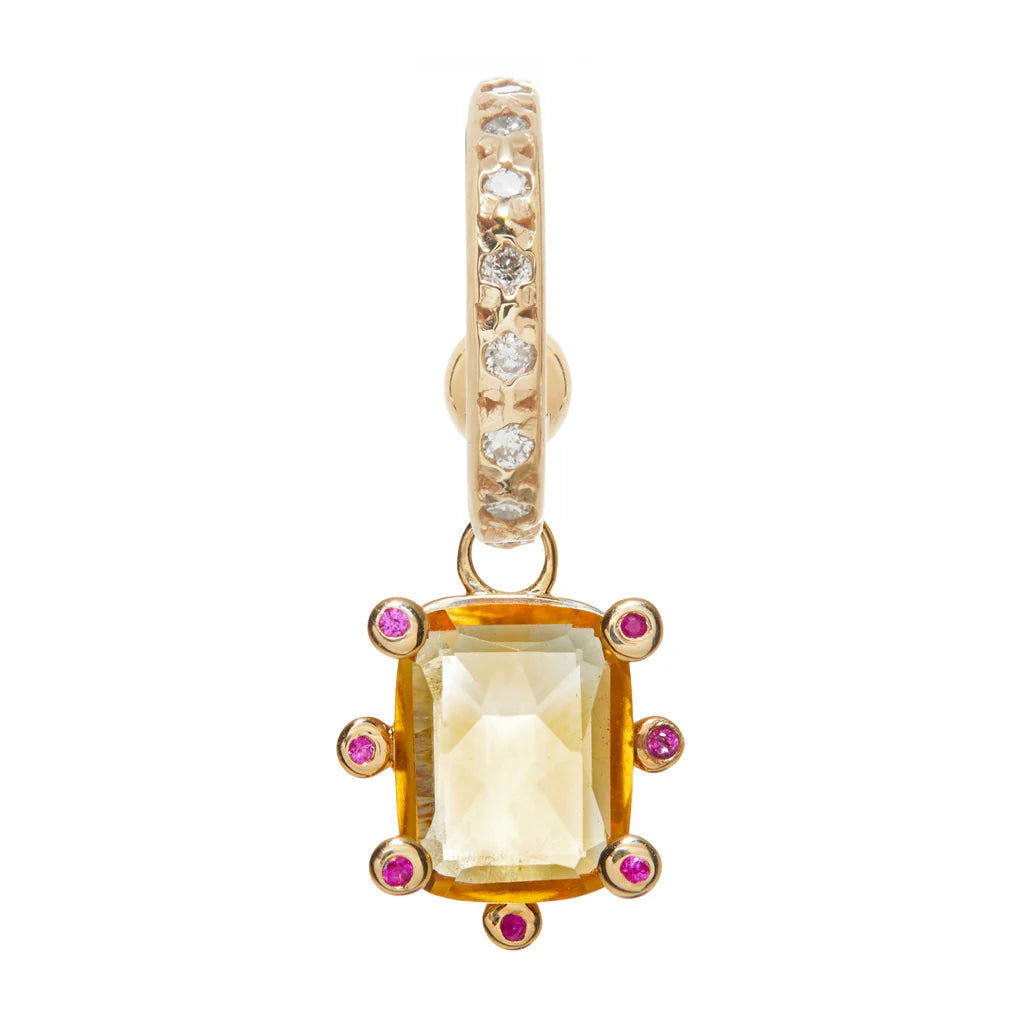 Genie Charm with Citrine and Rubies