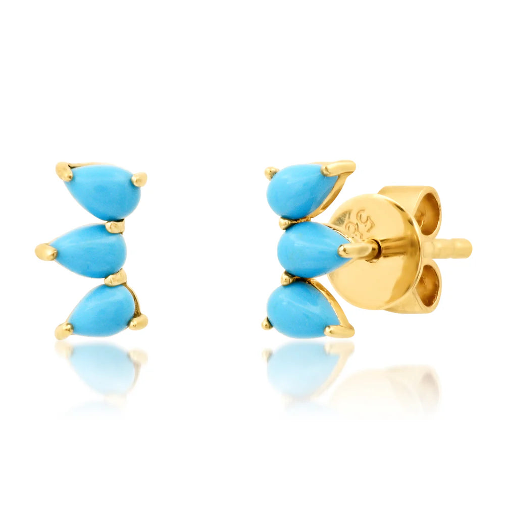 Tiny Paw Turquoise Stud - Single