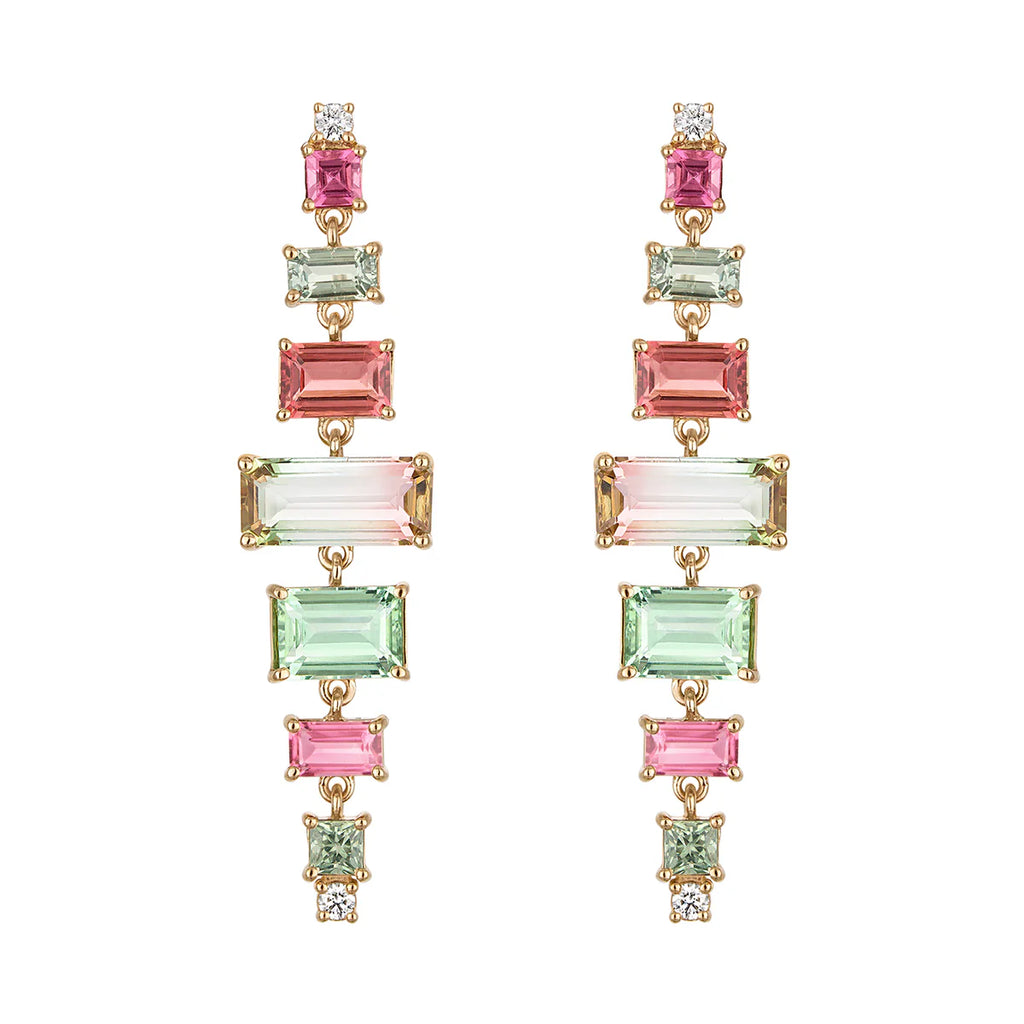 Bicolor Tourmaline Drop Earrings