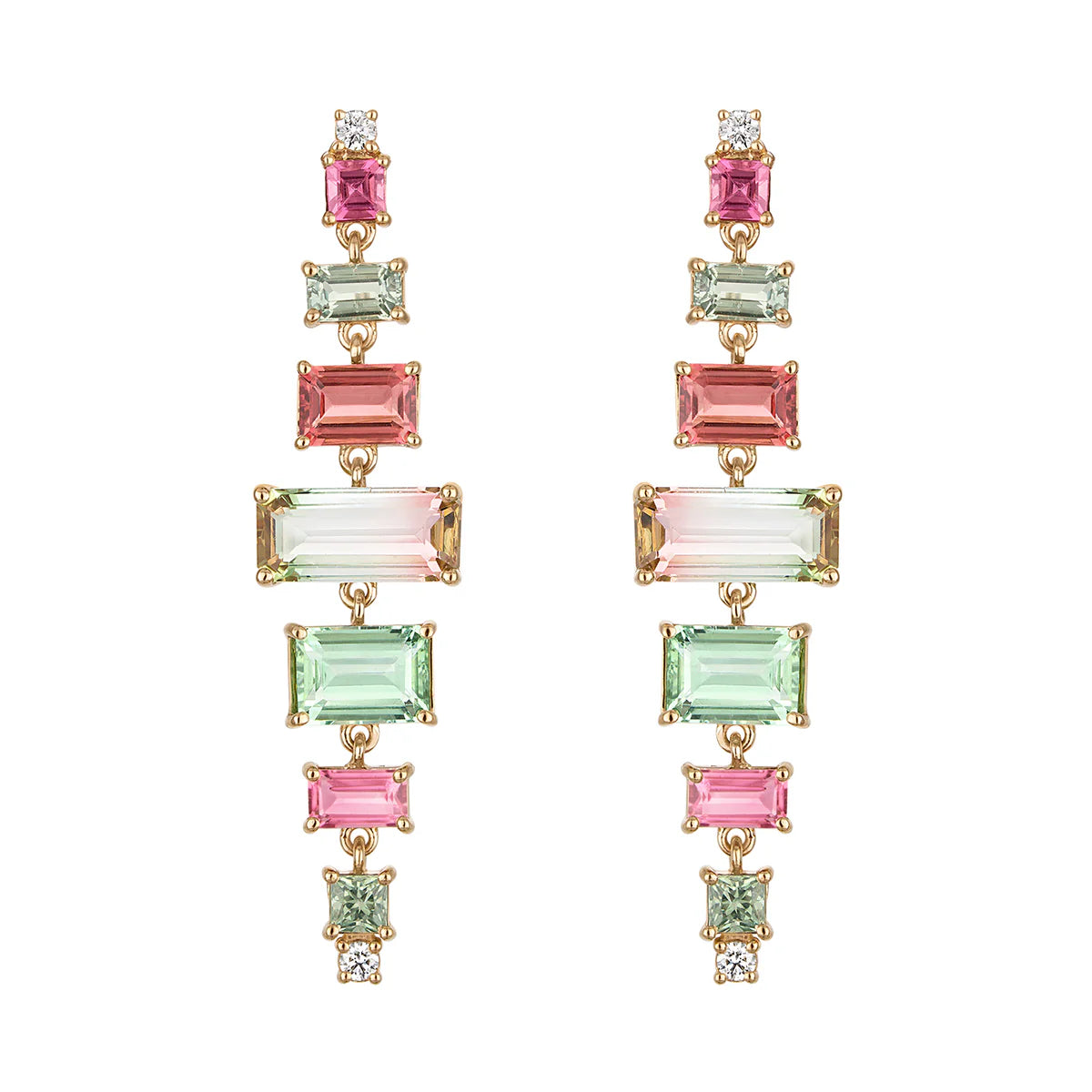 Bicolor Tourmaline Drop Earrings