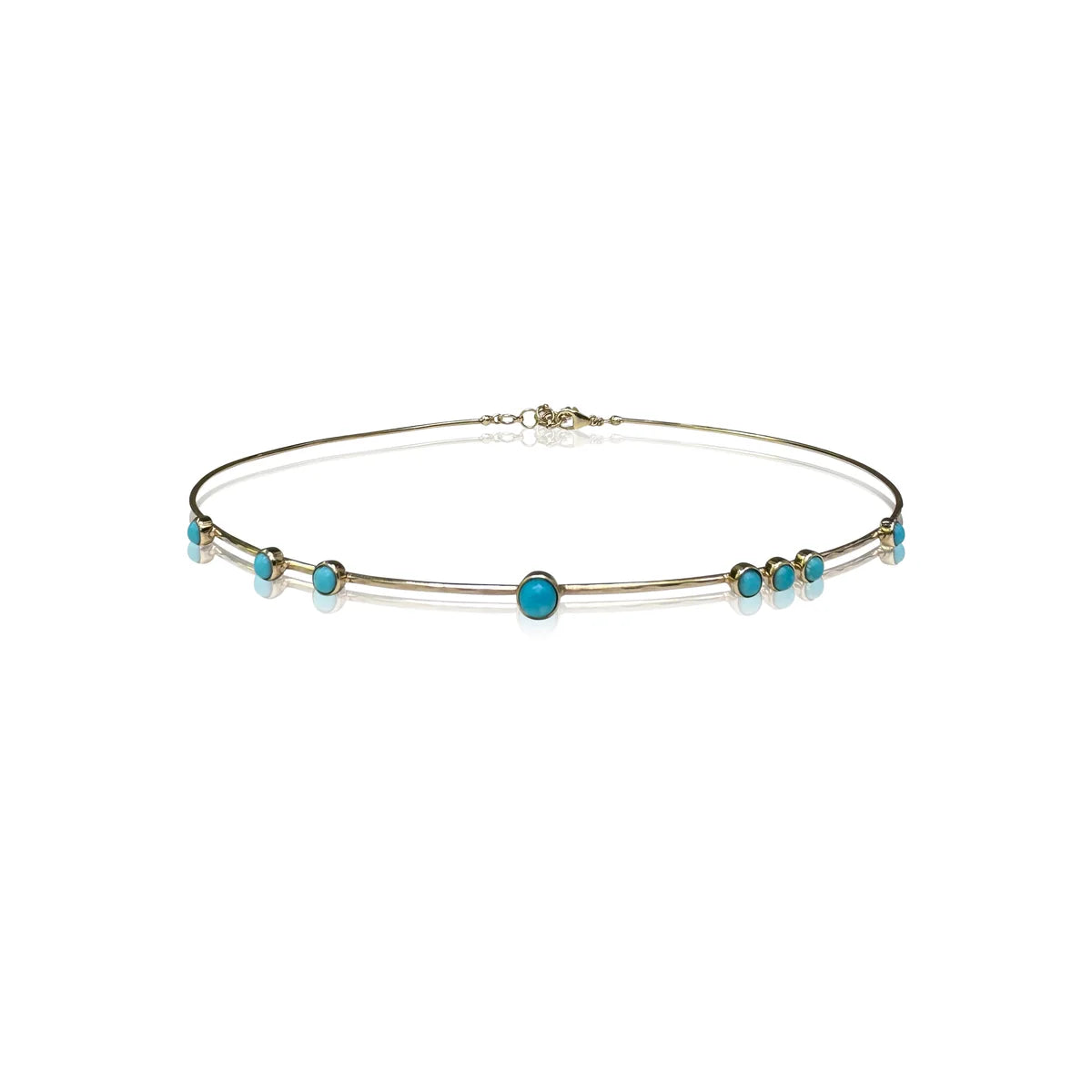Turquoise Hammered Bezel Bracelet