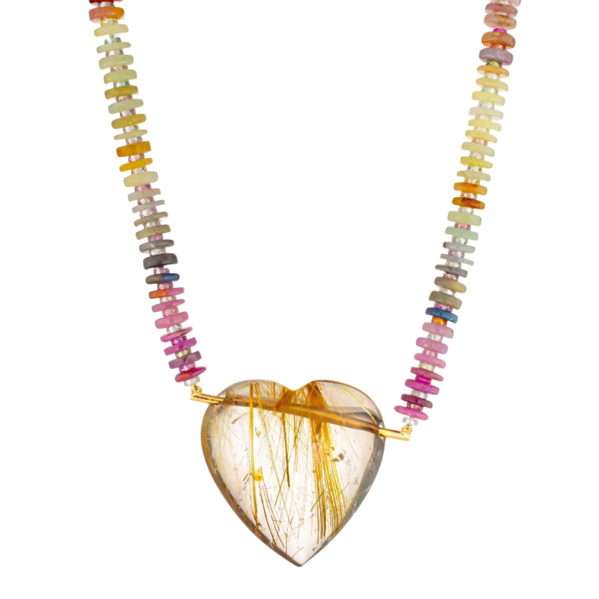 Quartz Heart Sapphire Strand Necklace