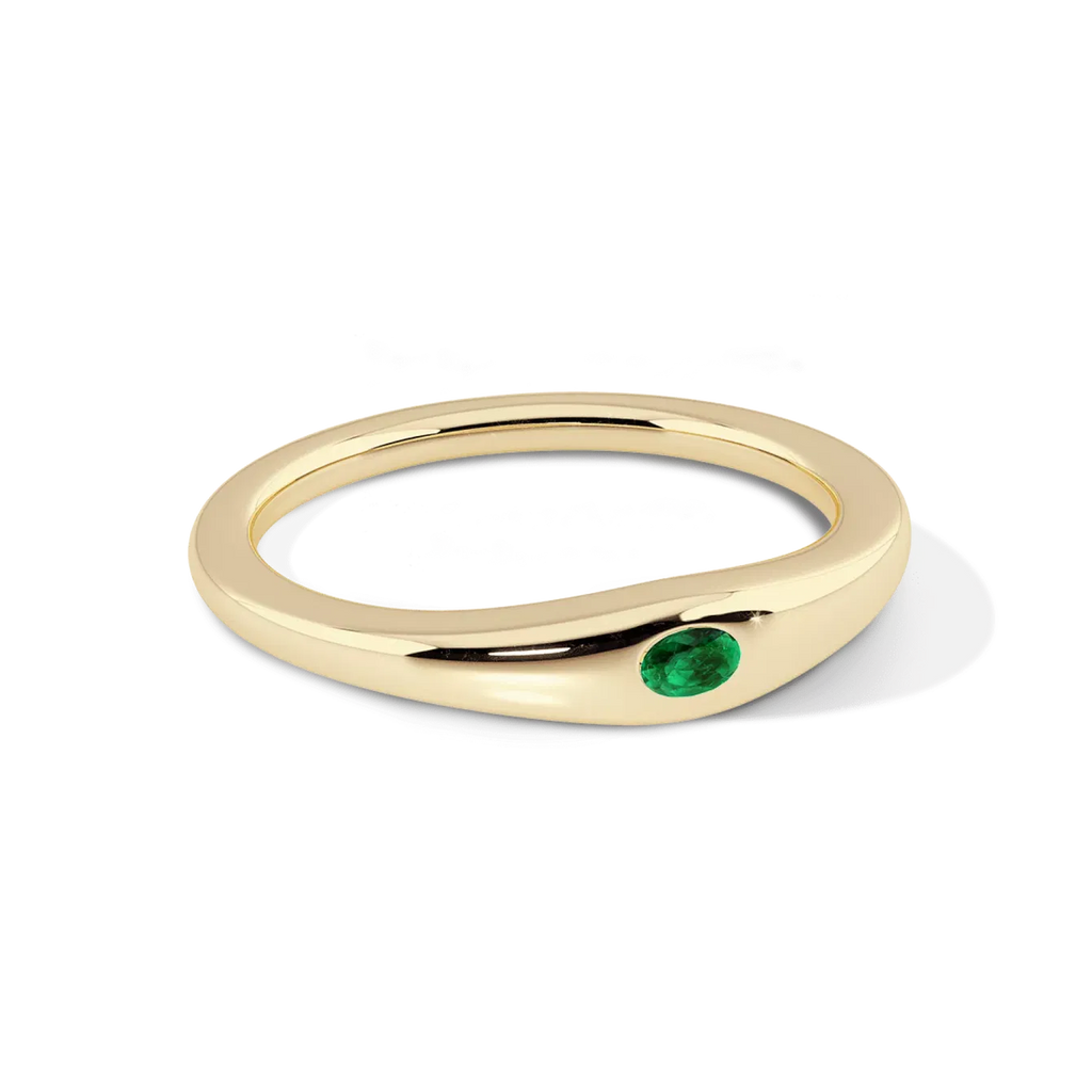 Uno Ring with Oval Emerald