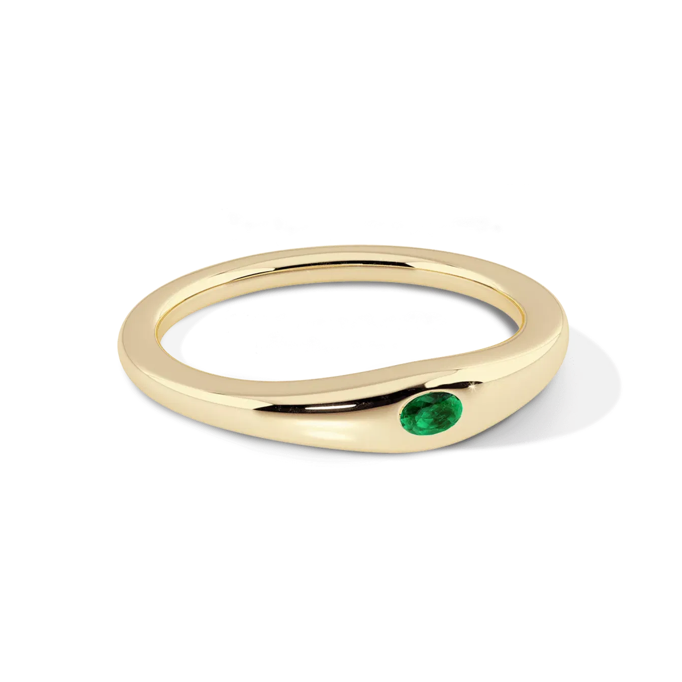 Uno Ring with Oval Emerald