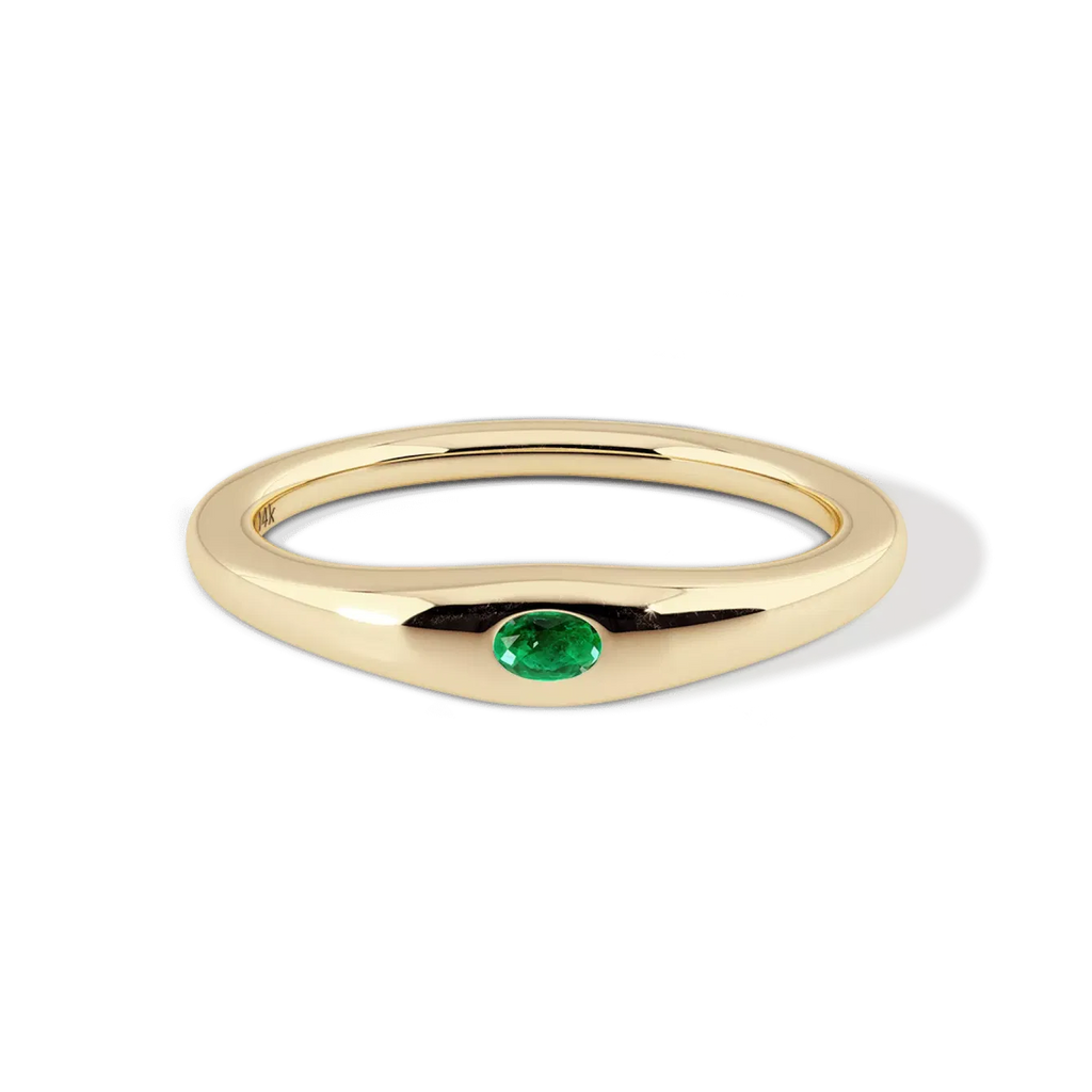 Uno Ring with Oval Emerald