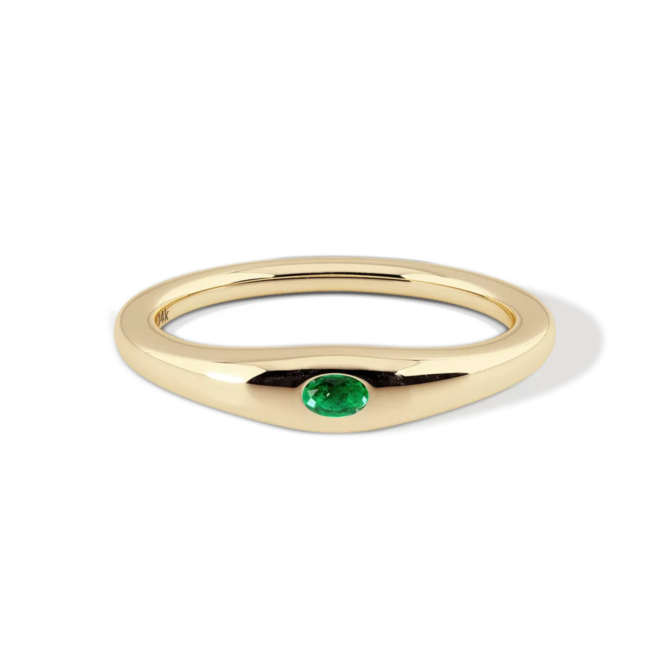 Uno Ring with Oval Emerald