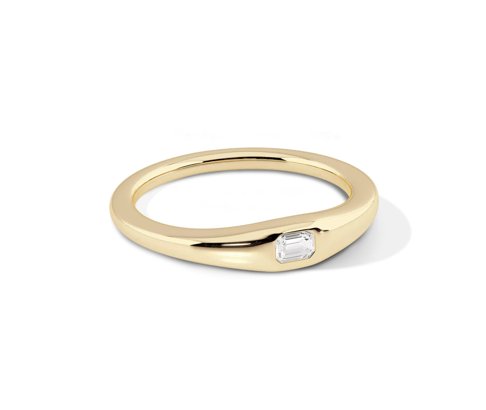 Uno Ring with Emerald Cut Diamond