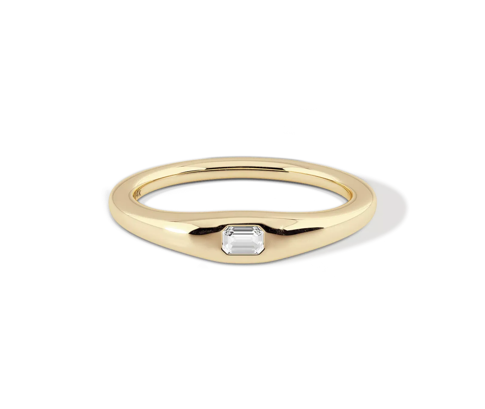 Uno Ring with Emerald Cut Diamond
