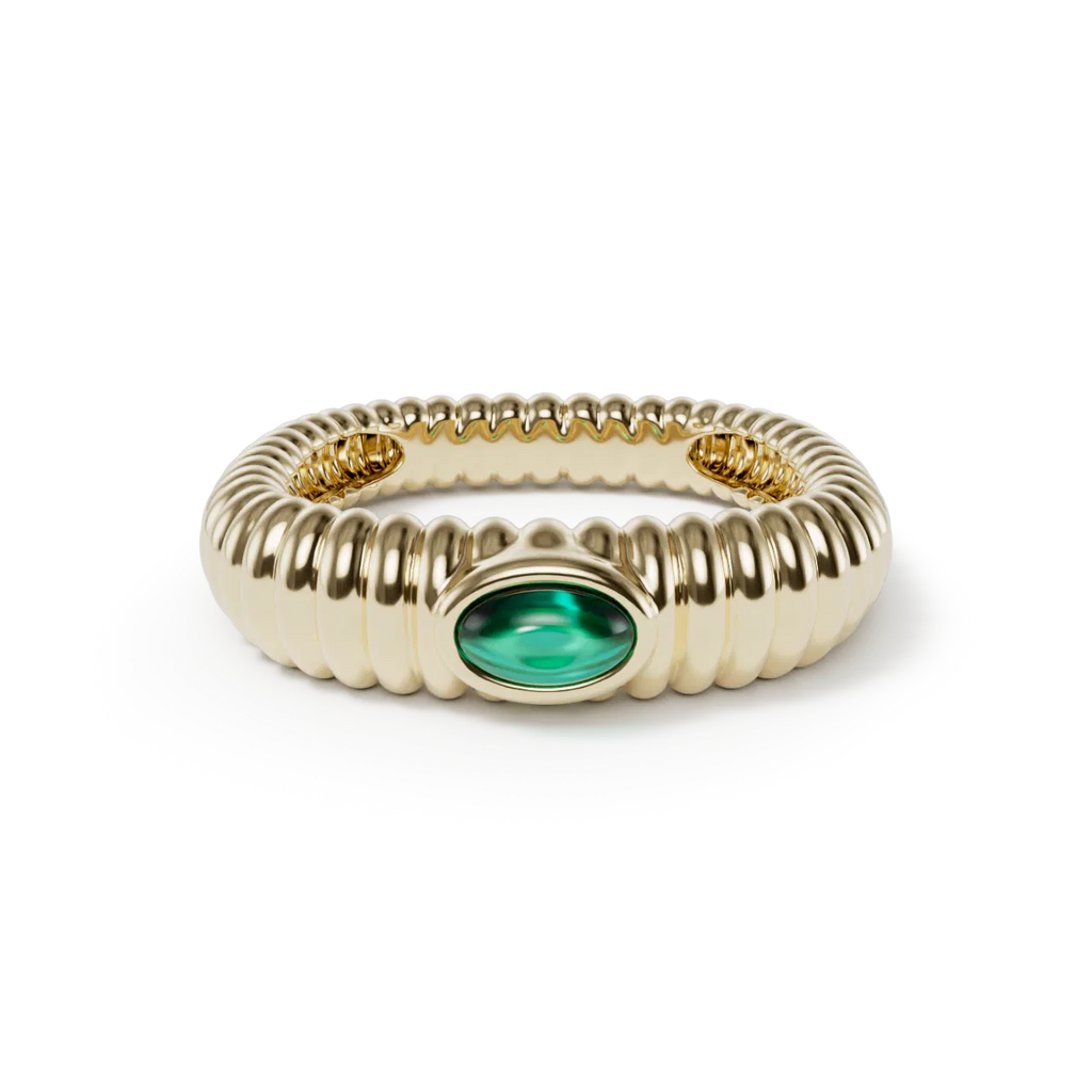 Ripple Square Cabo Ring Emerald