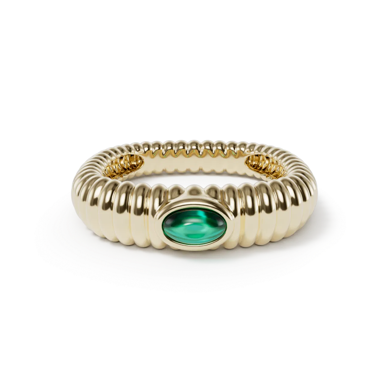 Ripple Square Cabo Ring Emerald
