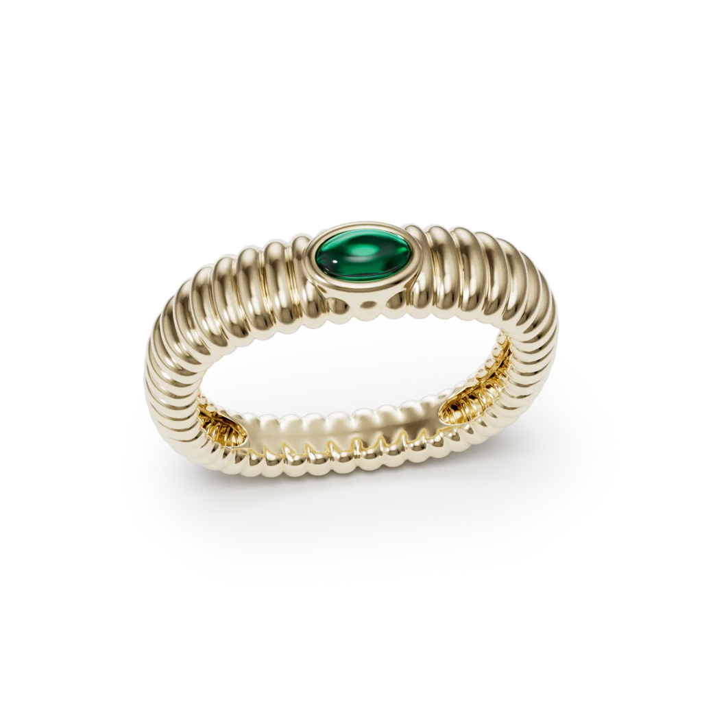 Ripple Square Cabo Ring Emerald