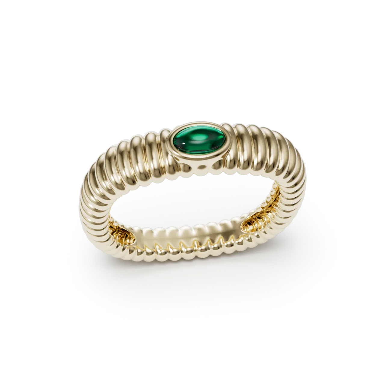 Ripple Square Cabo Ring Emerald