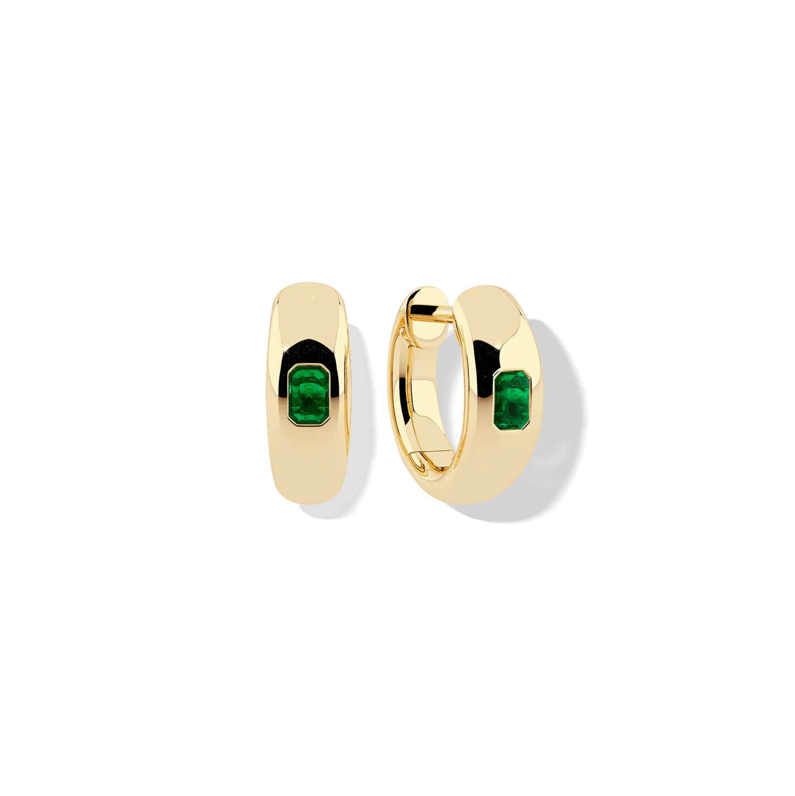 Uno Huggies with Emerald Cut Emerald