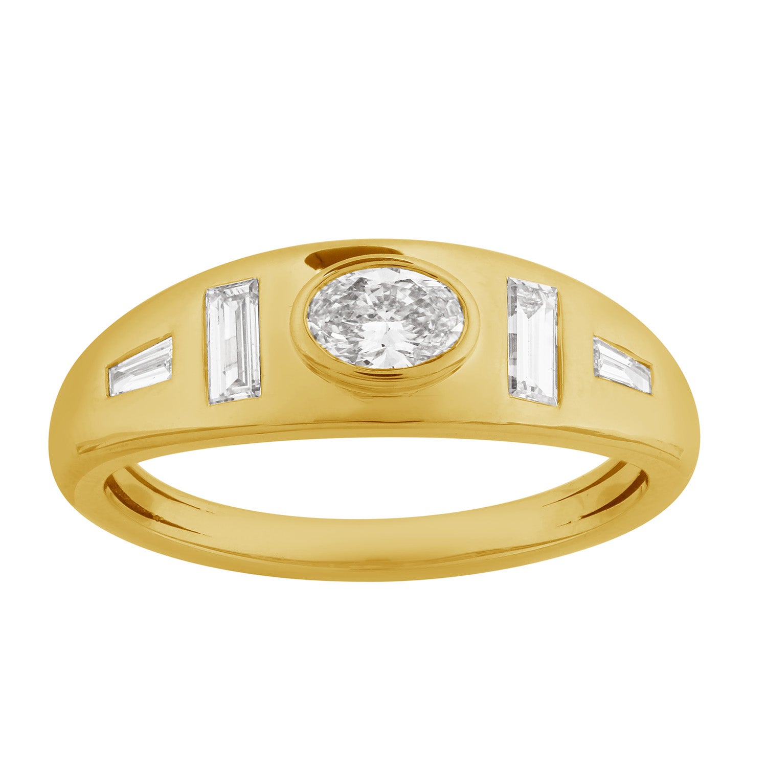 Geometric Diamond Band Ring