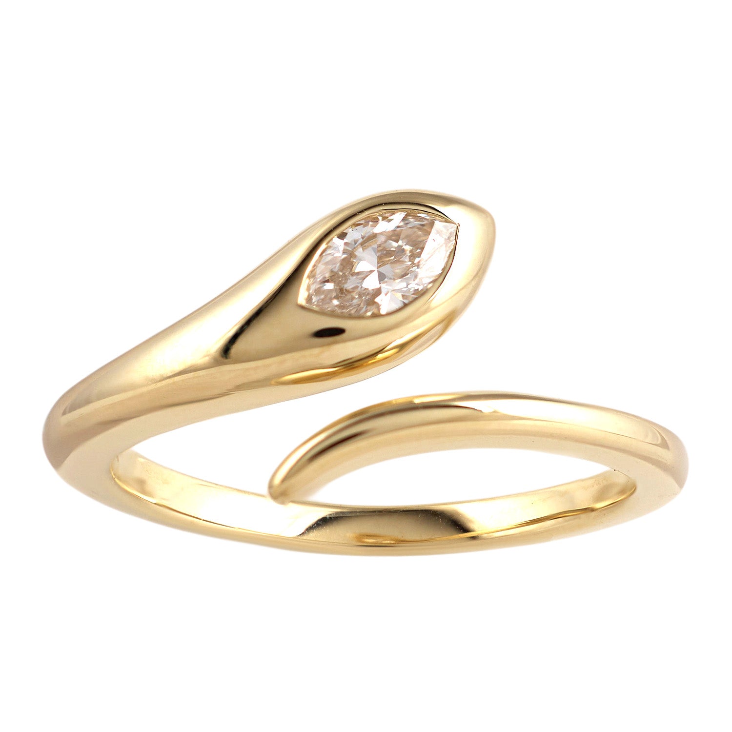 Diamond Snake Coil Ring