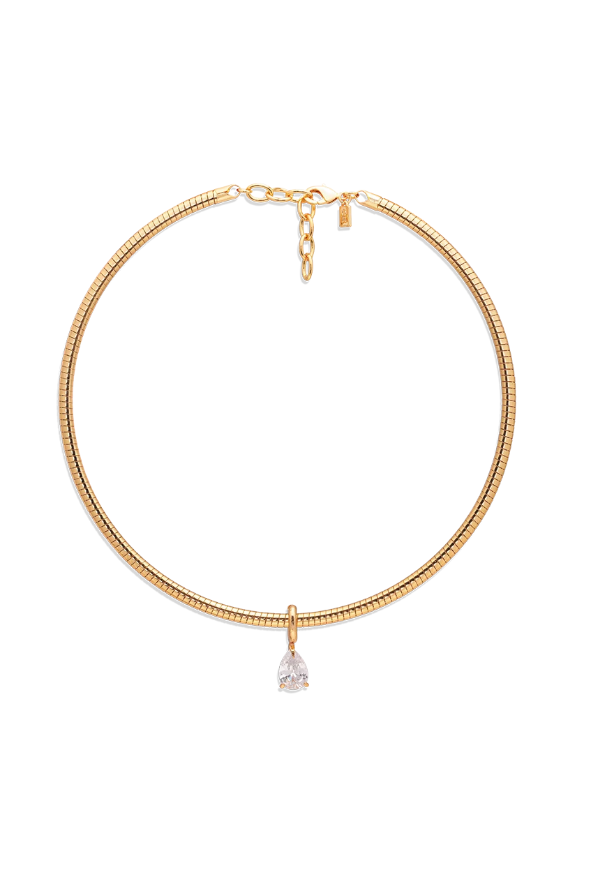 Aura Bangle Necklace - Thick Gold