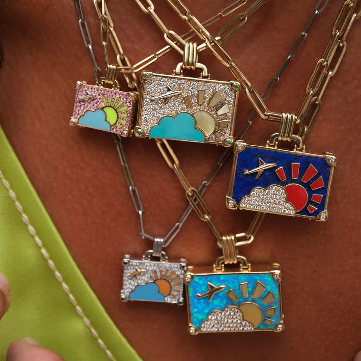 'Cotton Candy' Suitcase Pendant Necklace