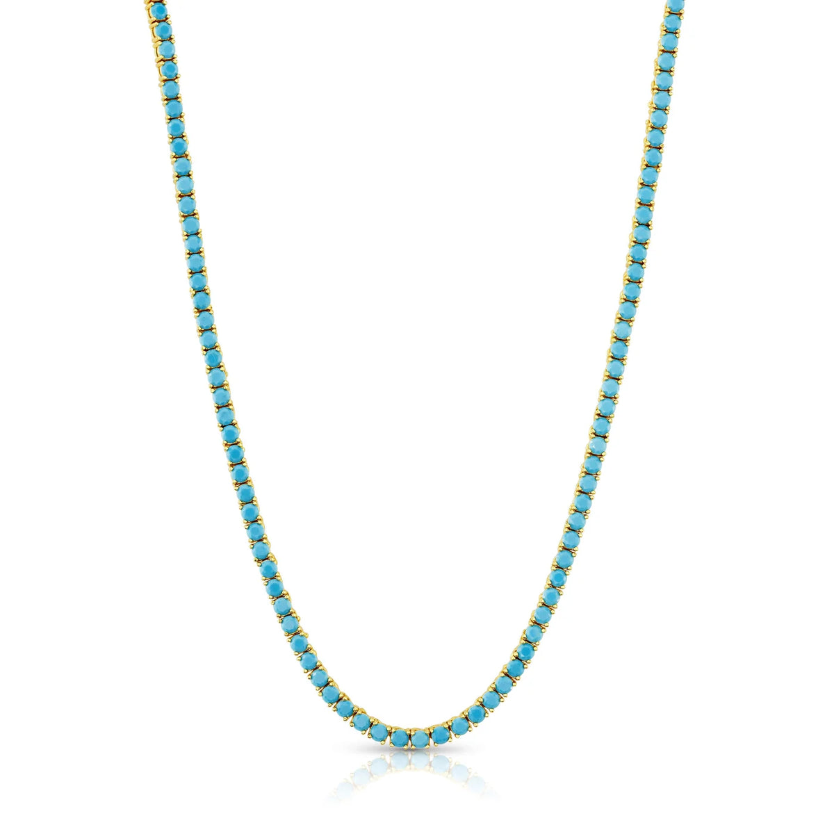Turquoise Tennis Necklace cz