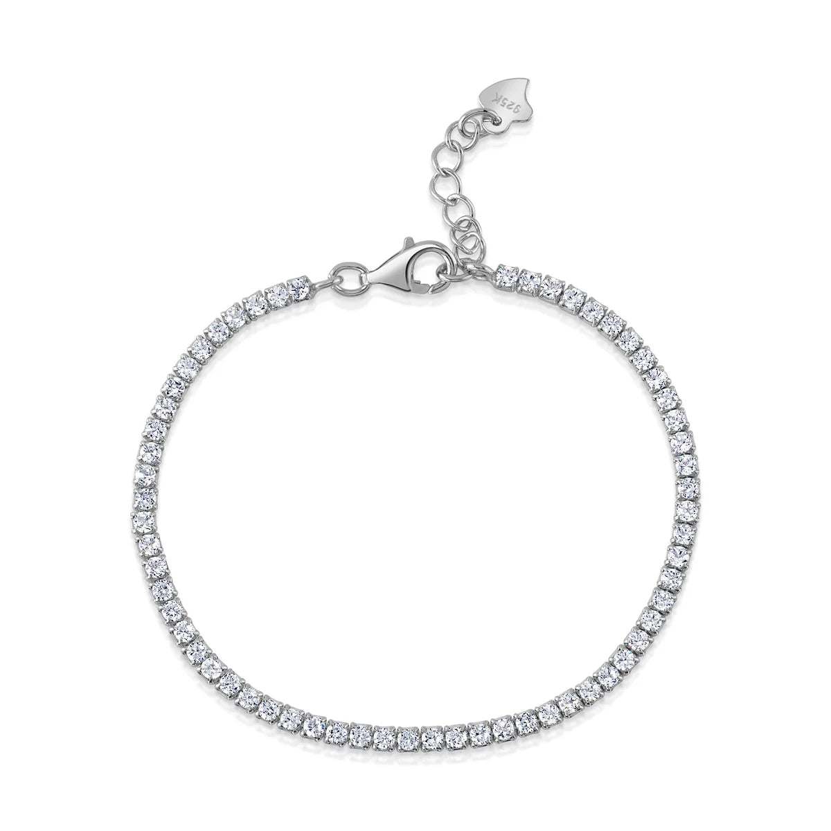 Thin Silver Tennis Bracelet